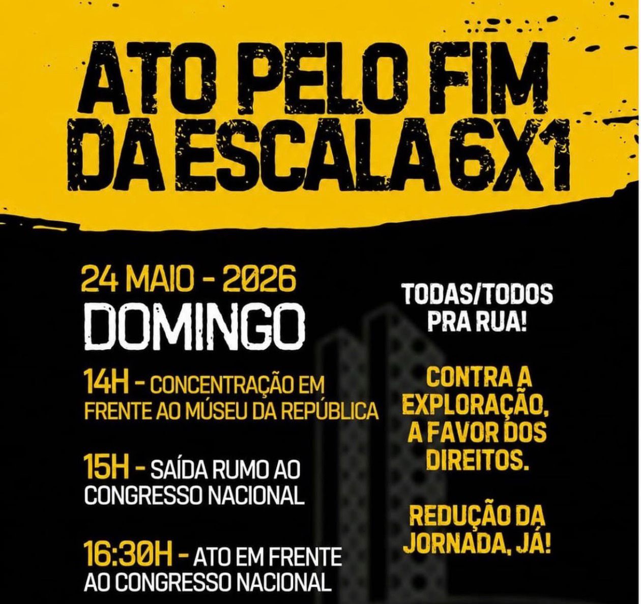 Convocação Geral: Abaixo a Escala 6X1! Pelo Fim dessa Exploração do Trabalho!
